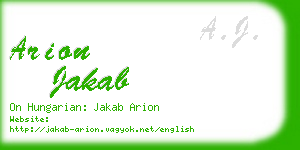 arion jakab business card